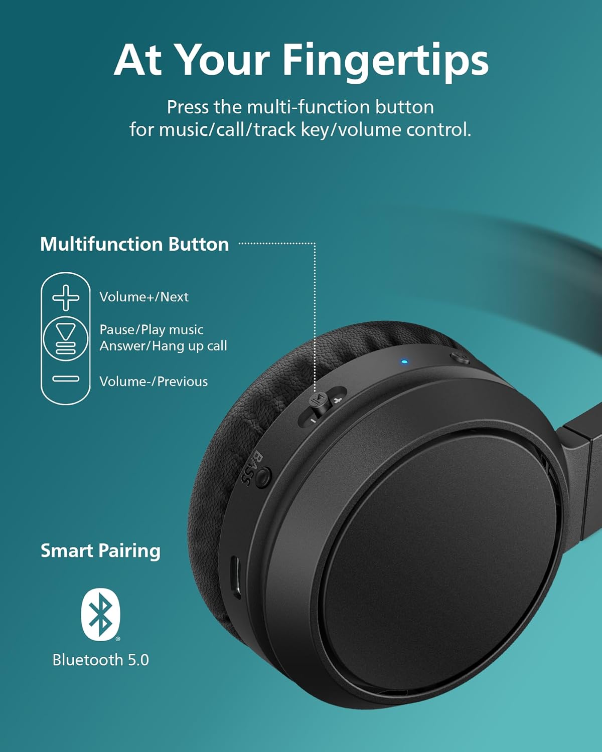 PHILIPS H4205 - Auriculares inalámbricos Bluetooth con refuerzo de...