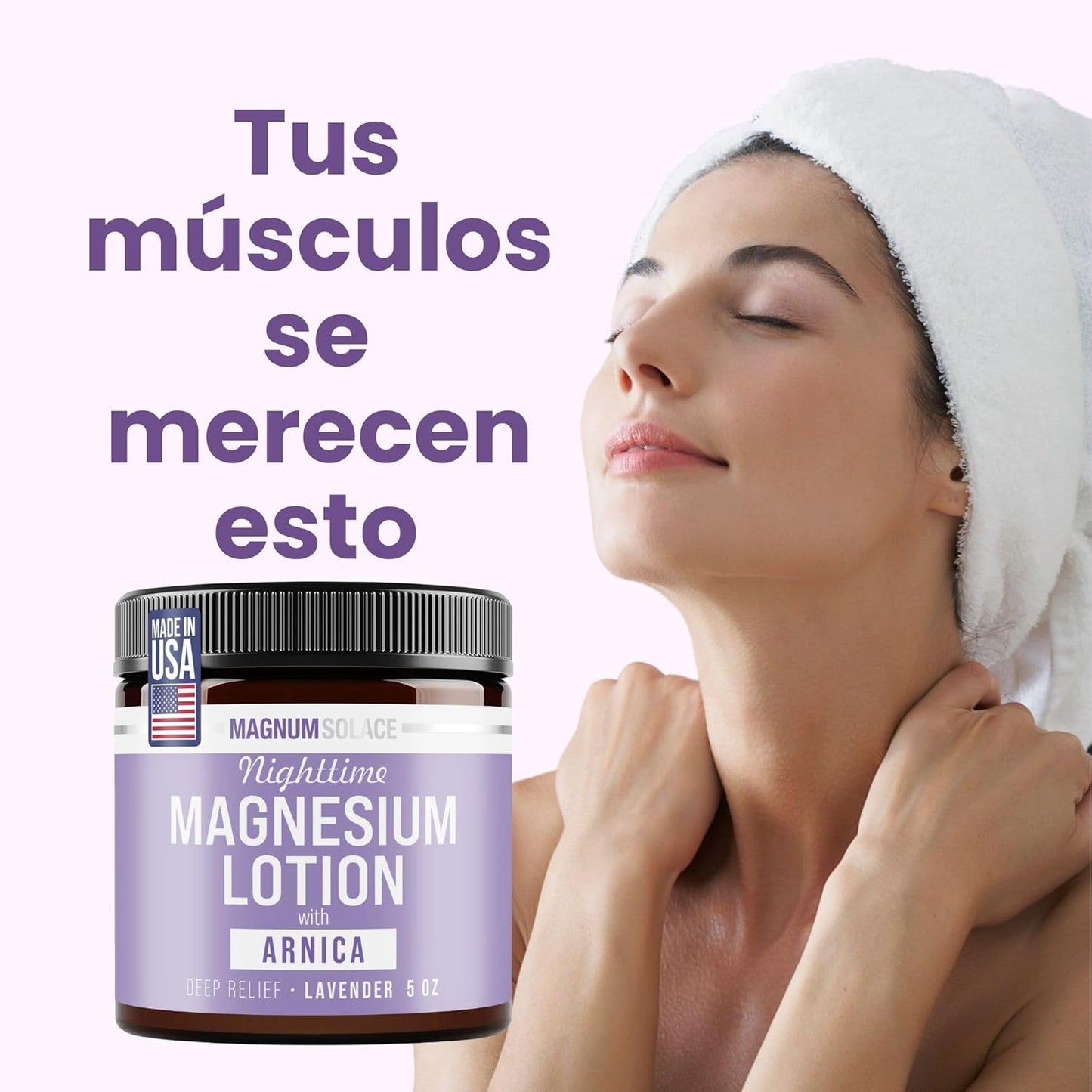 Magnum Solace Loción nocturna de magnesio con árnica \u2013 Alivio...