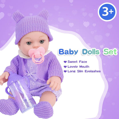 ZNTWEI Juego de muñeca bebé con mochila de 12 pulgadas con muñecas...
