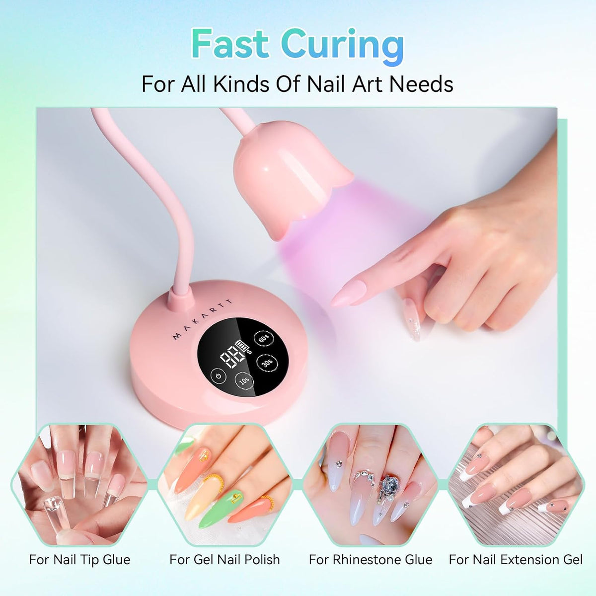 Makartt Lámpara UV de cuello de cisne para uñas de gel para uñas de...