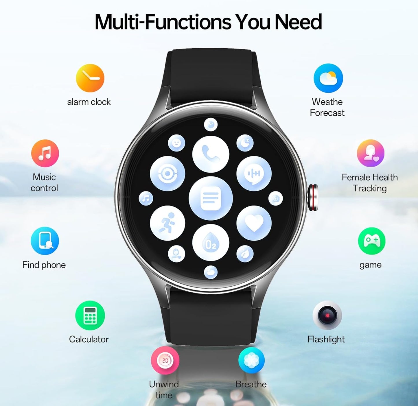 Woneligo Reloj inteligente para hombre, AMOLED de 1.57 pulgadas, pa...