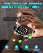 Relojes inteligentes militares para hombres, Smartwatch FitnessTrac...