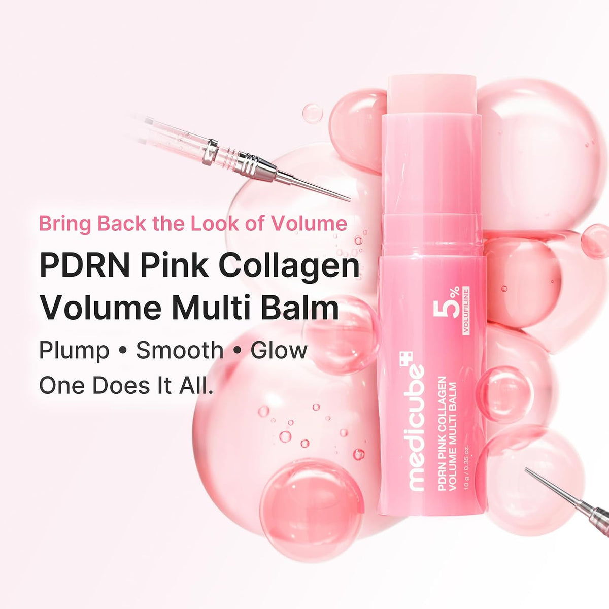 medicube PDRN - Bálsamo múltiple de colágeno rosa para volumen \u20...