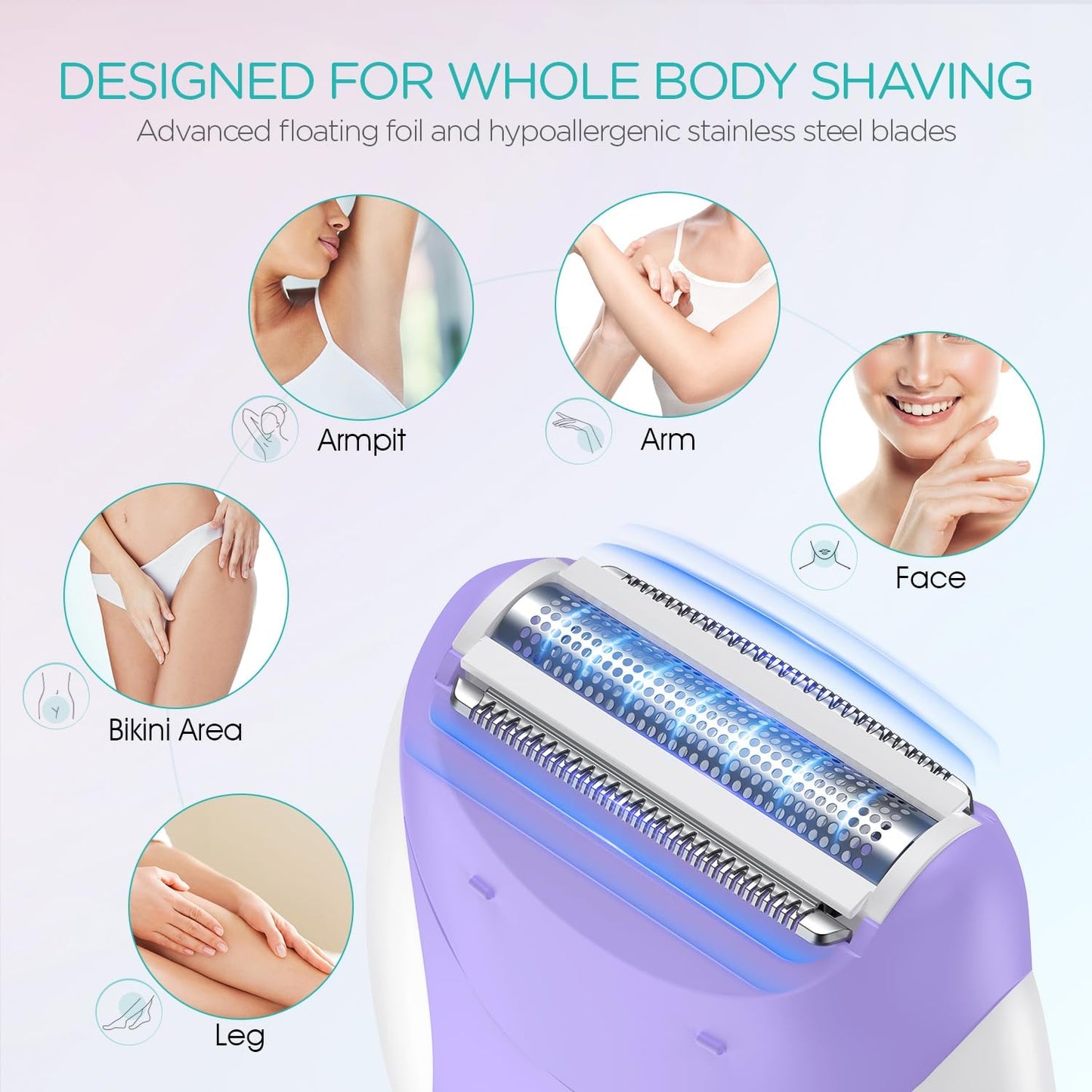 VOGOE Depiladora para mujer, depiladora inalámbrica para mujeres, d...