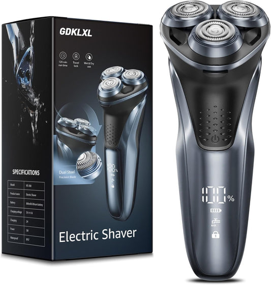 Maquinilla de afeitar eléctrica para hombres, afeitadora eléctrica para la cara de los hombres, con recortador emergente, impermeable, en seco y recargable
