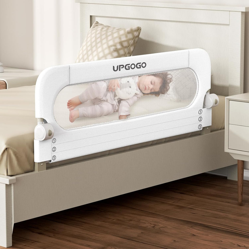 UPGOGO Riel de cama plegable para niños pequeños, blanco, 43 pulgad...