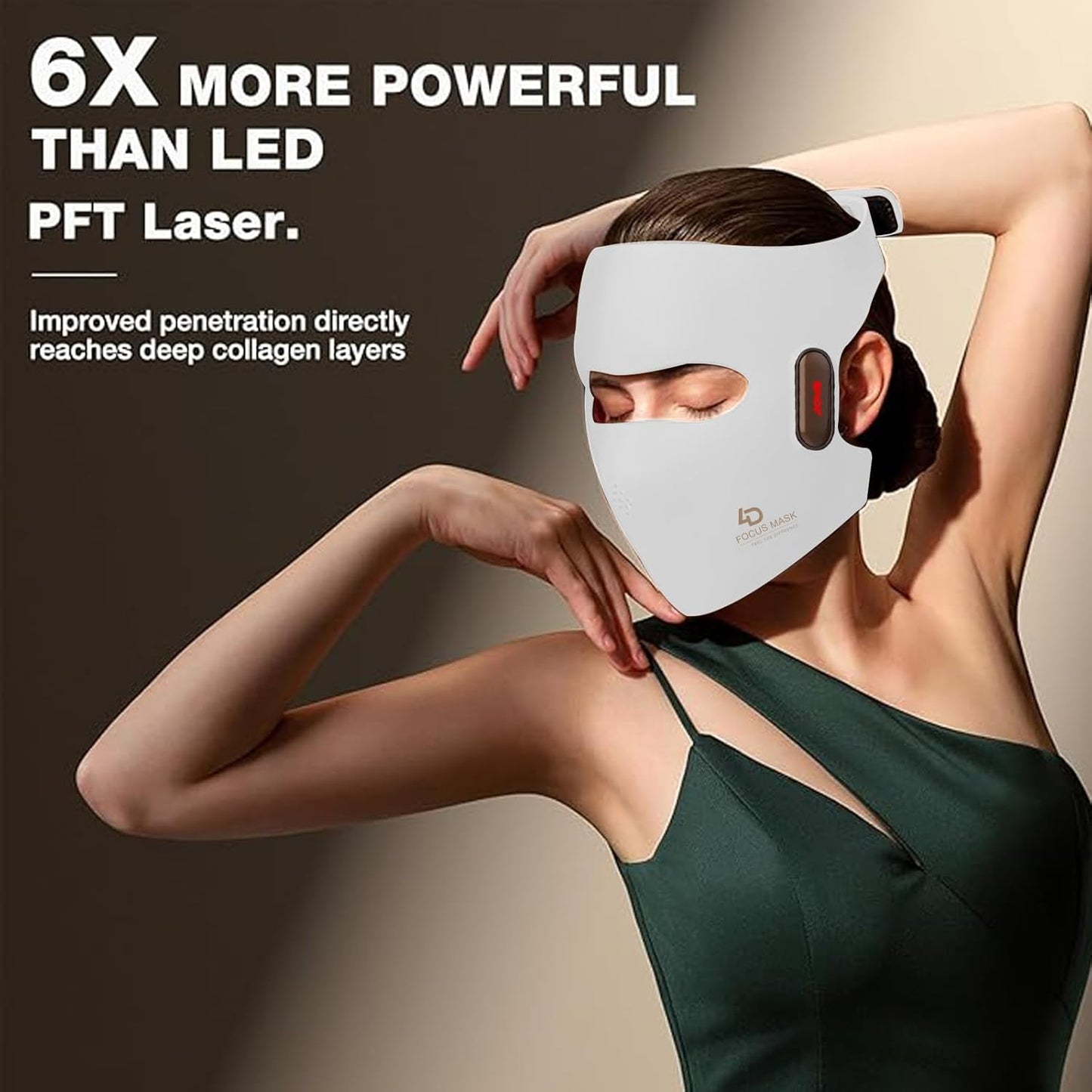 JOVS Máscara de terapia de luz láser para cara (blanco)
