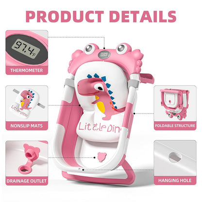 Bañera plegable para recién nacidos a niños pequeños con monitor de...