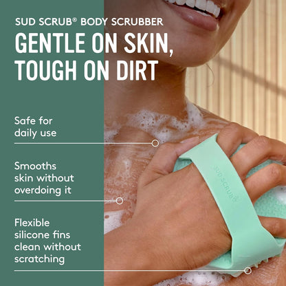 Sud Scrub® Exfoliante corporal de silicona antimicrobiana, cepillo...