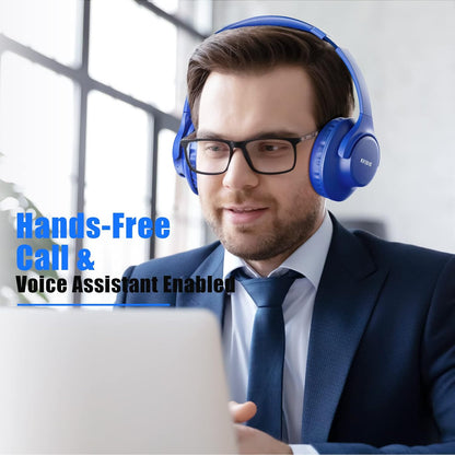 KVIDIO Auriculares Bluetooth sobre la oreja, 65 horas de reproducci...