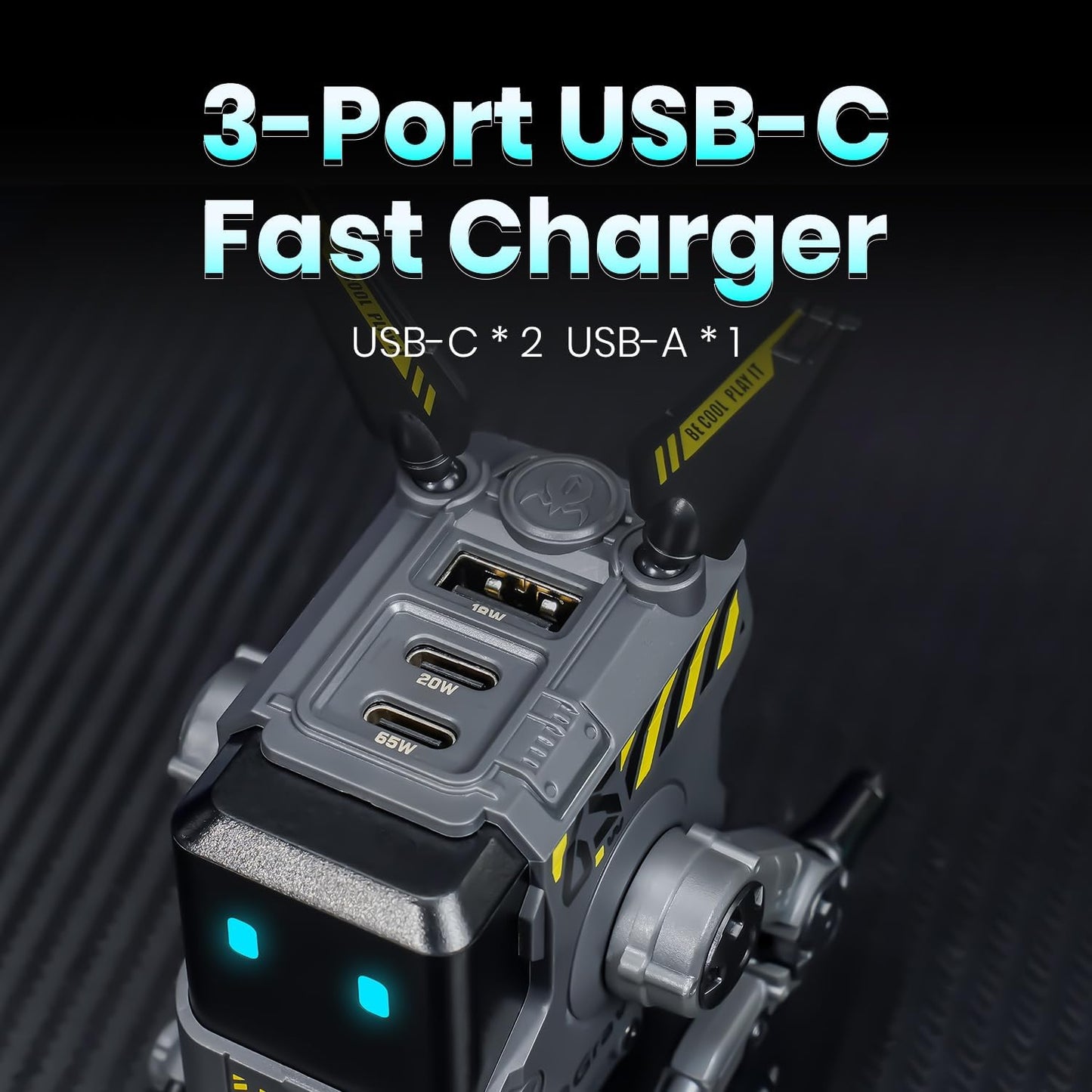 GravaStar Alpha65 - Cargador rápido USB-C GaN de 65 W, cargador de...