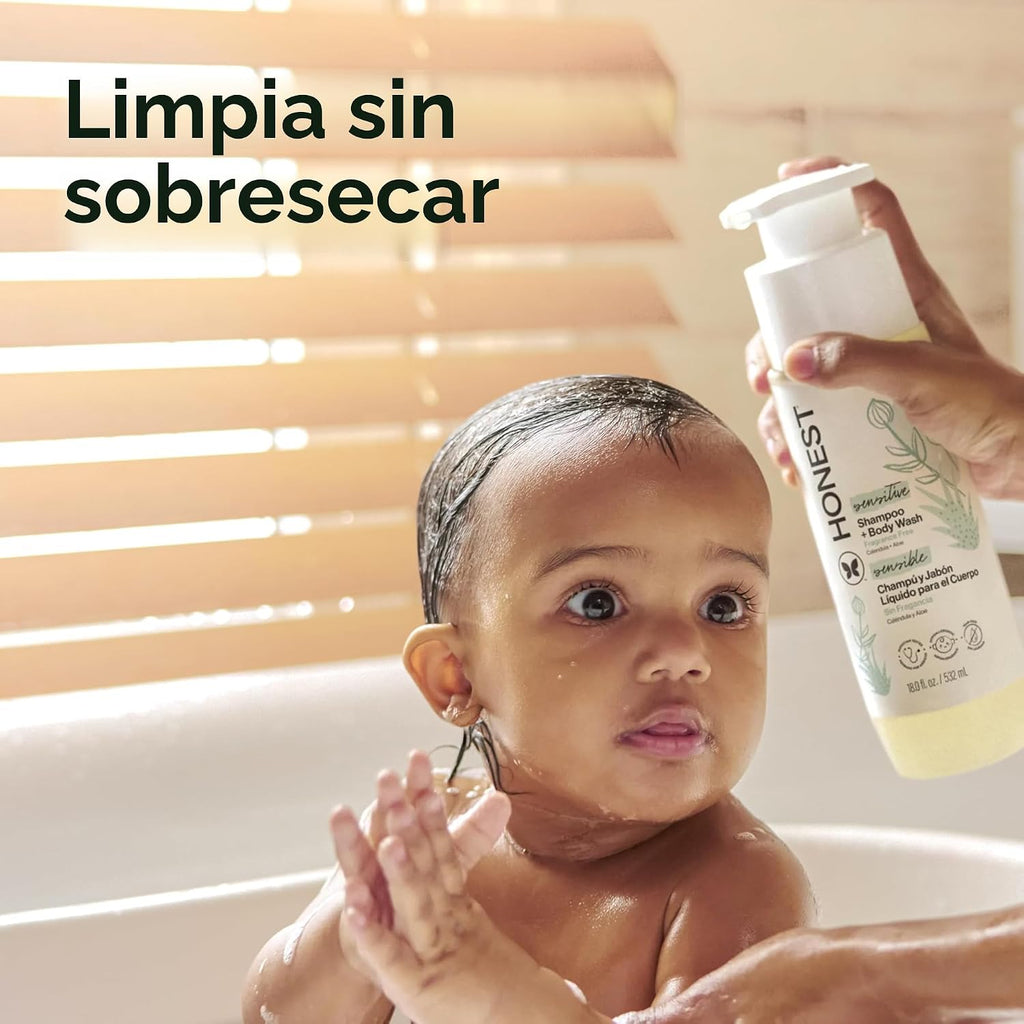 The Honest Company Champú limpiador 2 en 1 y gel de baño para piele...