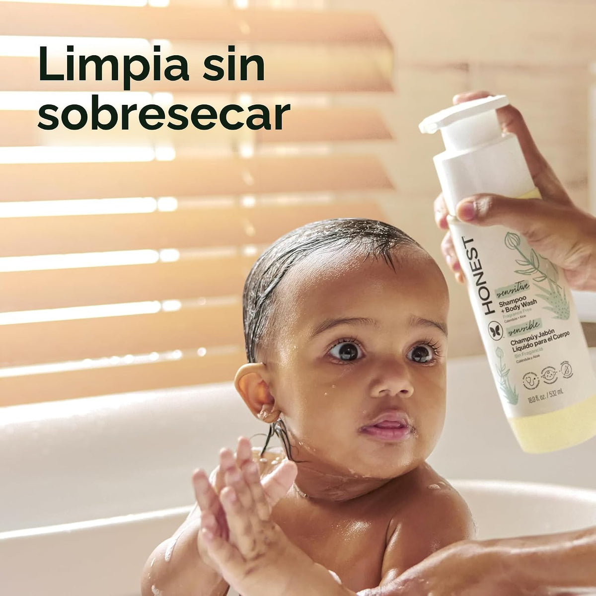 The Honest Company Champú limpiador 2 en 1 y gel de baño para piele...