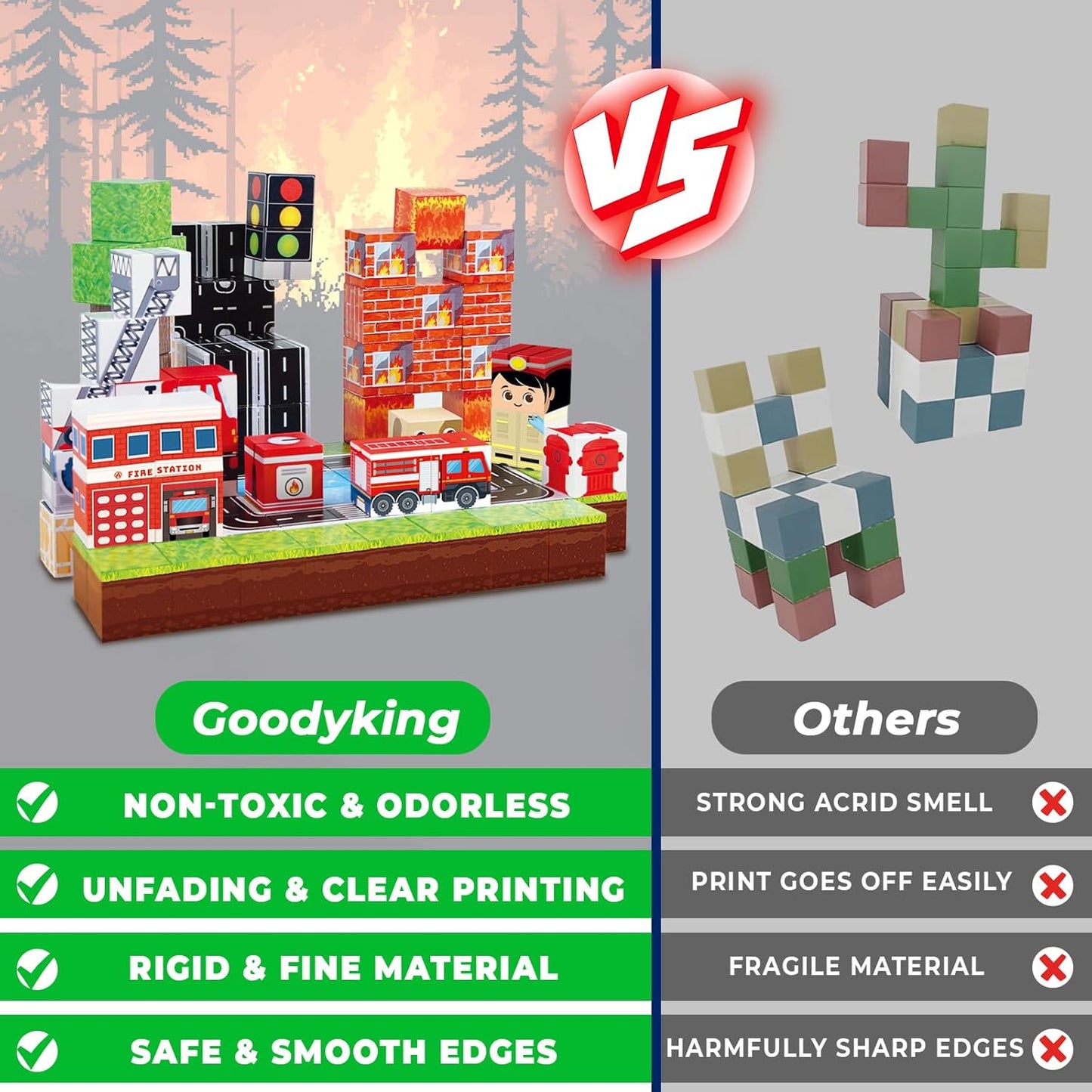 Goody King Bloques Magnéticos | 100 PIEZAS Juego de Cubos de Constr...