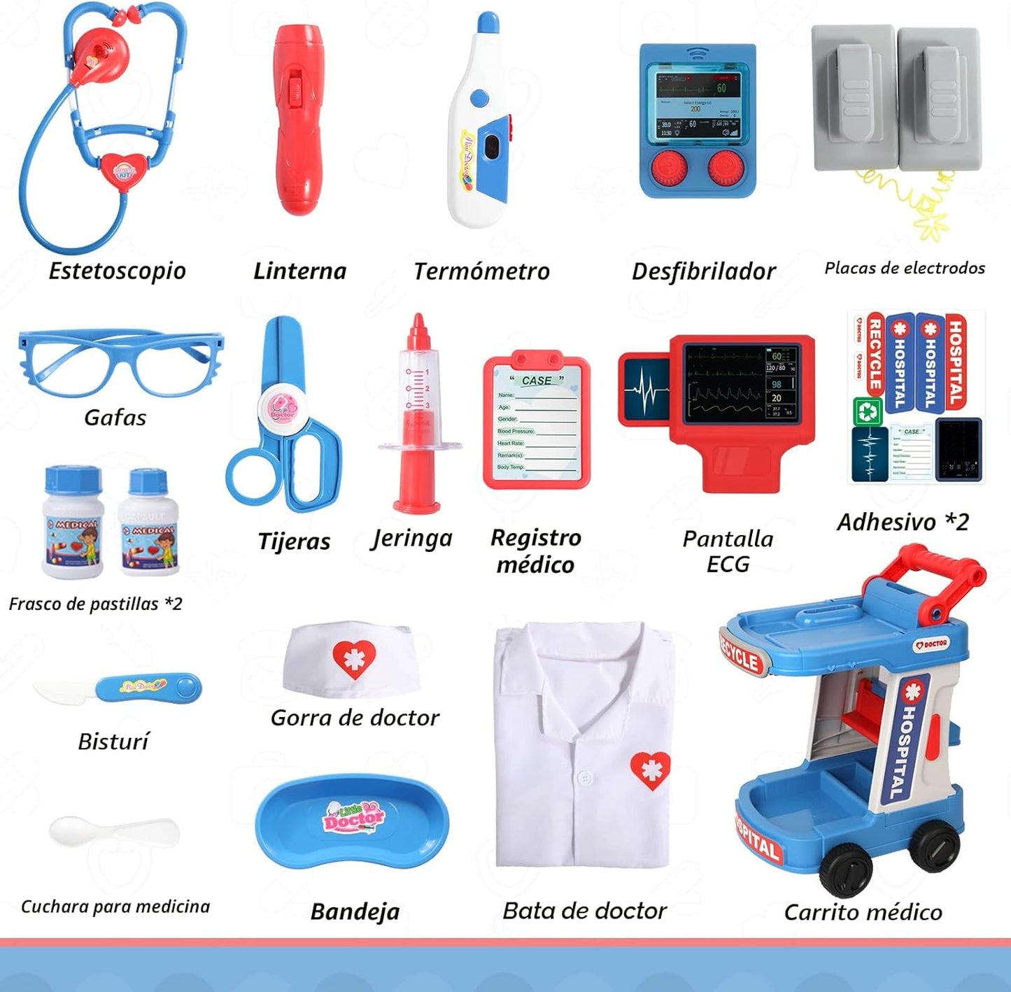 Liberry Kit de médico para niños pequeños de 2, 3, 4, 5 años, juego...