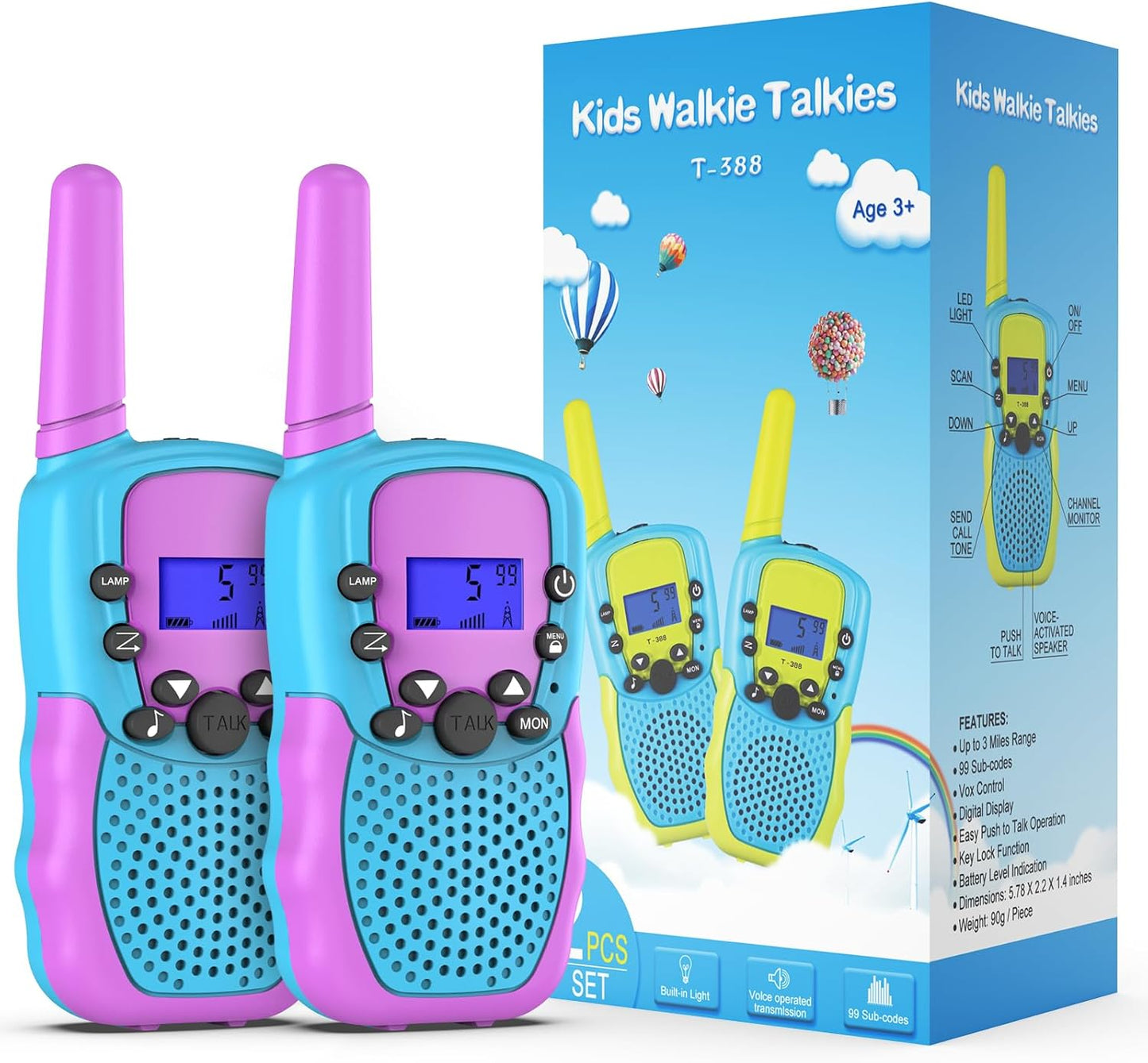 Selieve Juguetes para niños de 3 a 14 años, Walkie Talkies para niñ...