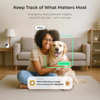 Cámara de seguridad Petcube Cam 360, cámara interactiva WiFi para m...
