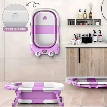 Bañera plegable para bebés de infantes a niños pequeños con monitor...