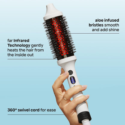 BONDIBOOST Cepillo térmico infrarrojo, cepillo redondo térmico térmico térmico para cabello suave y brillante, peinado seco para volumen instantáneo, menos rotura del cabello + minimiza los enganches