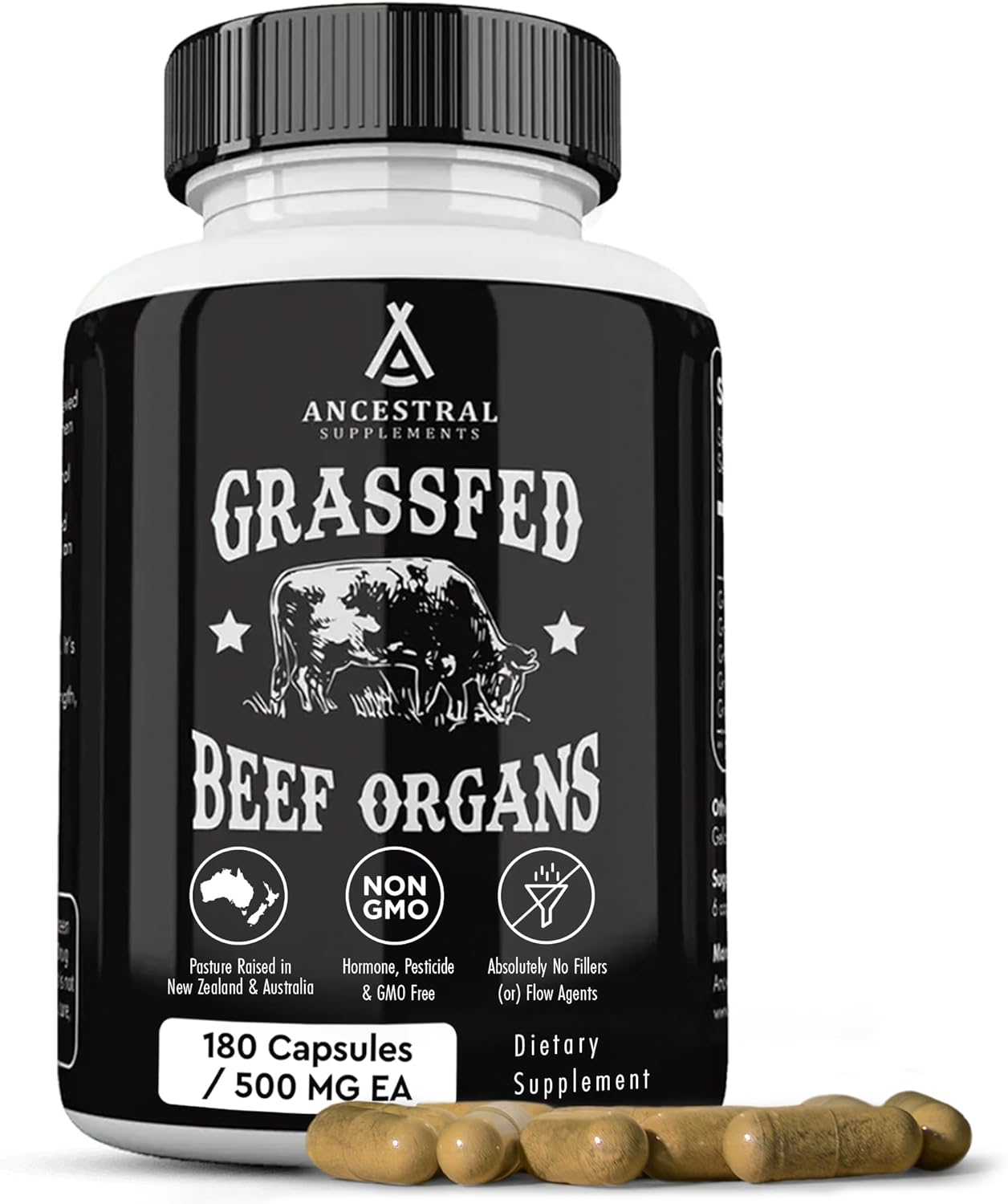 Ancestral Supplements Suplemento de órgano de res alimentado con pa...