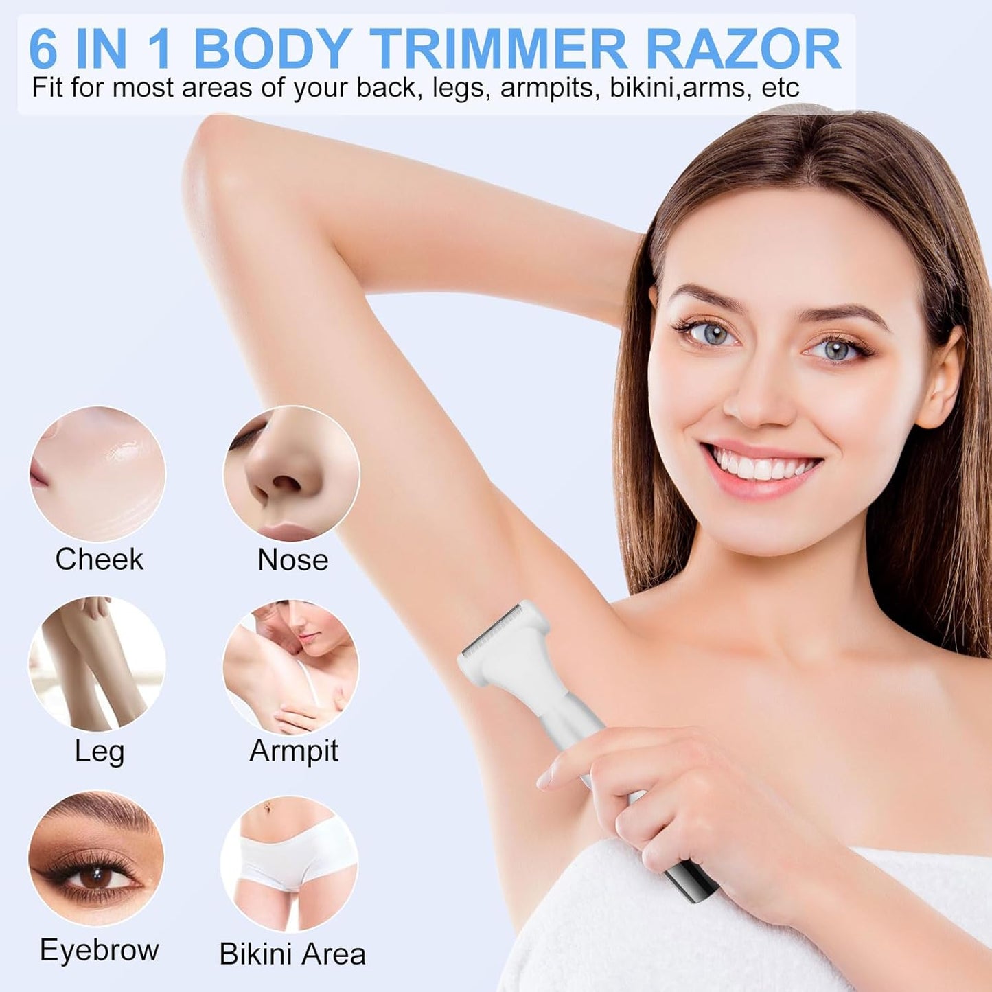 Kit de recortadora y afeitadora de bikini 6 en 1 para mujeres, reco...