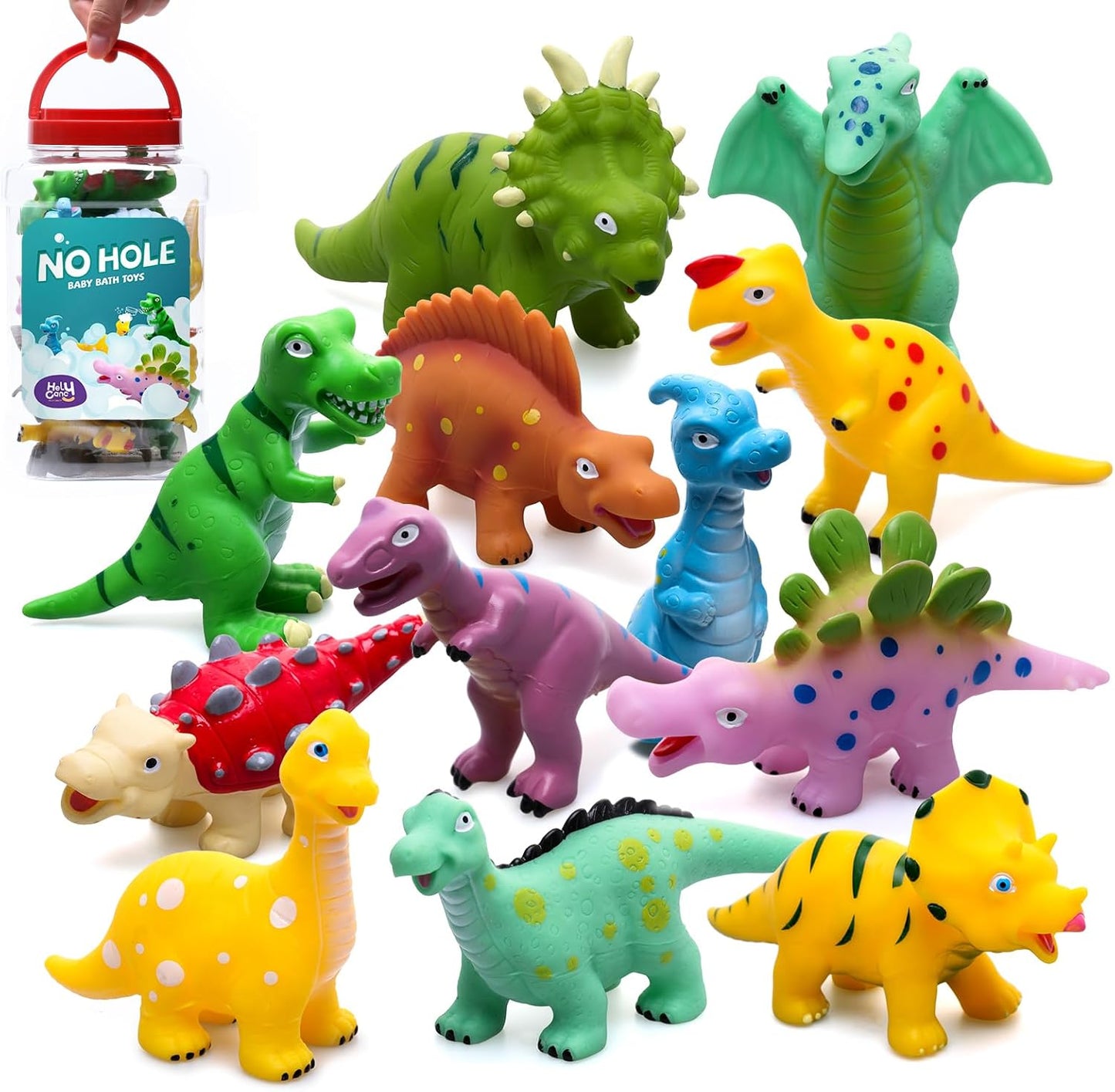 Hely Cancy Juguetes de baño de dinosaurio para niños pequeños, sin...