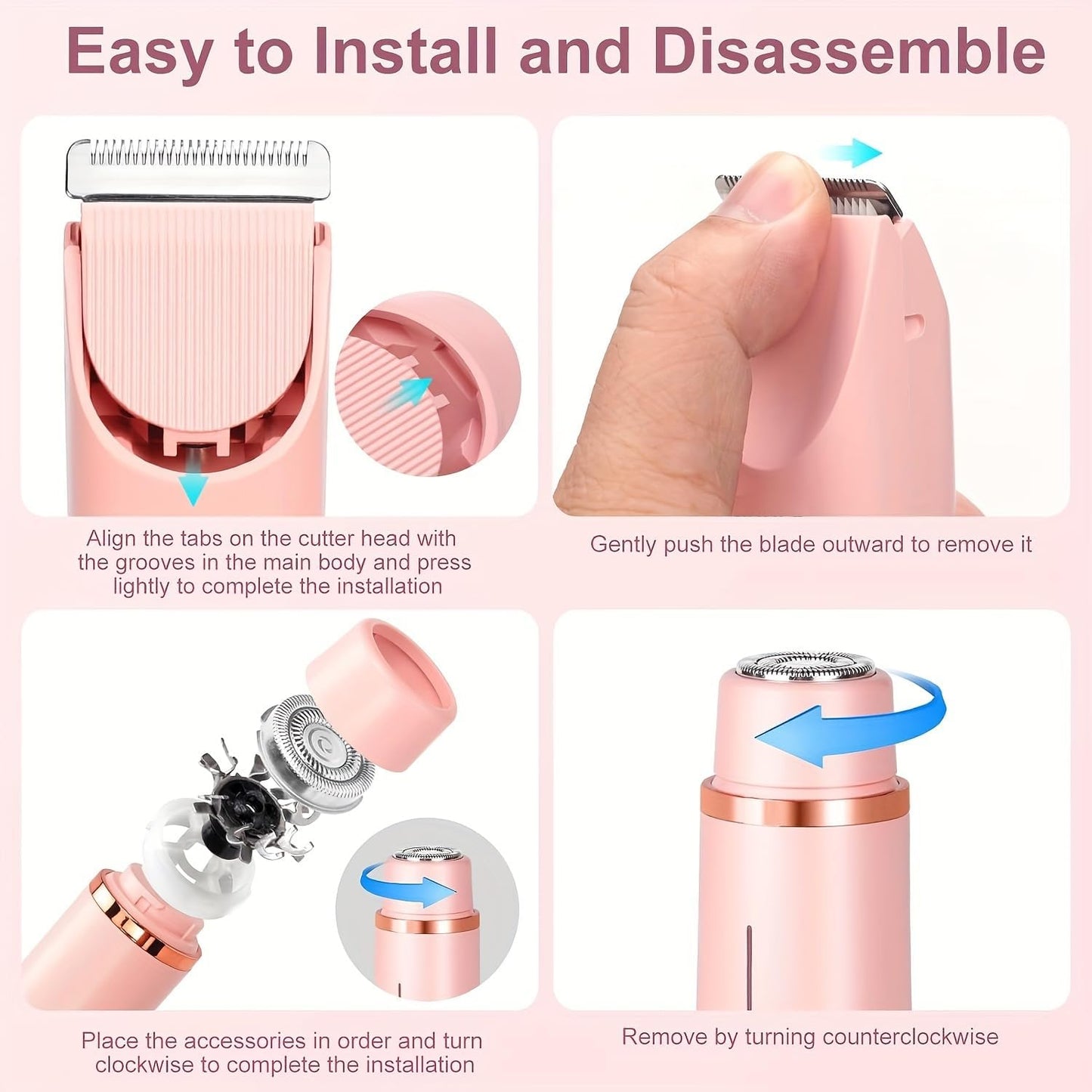 Maquinilla de afeitar eléctrica para mujer, removedor de pelo recar...