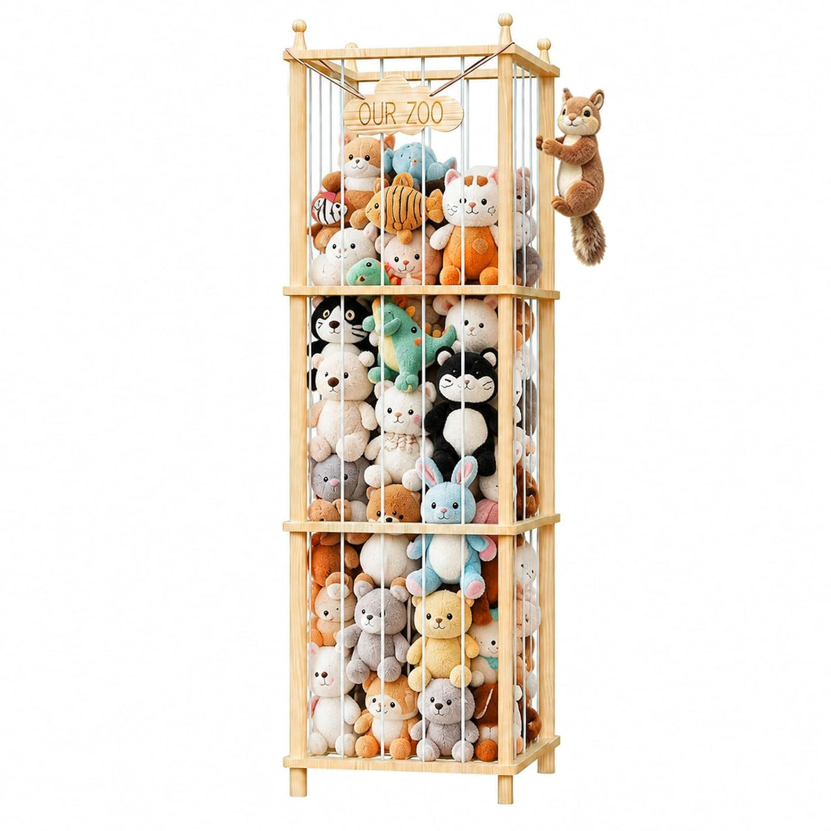 MIRCNY Almacenamiento de animales de peluche, torre organizadora de...