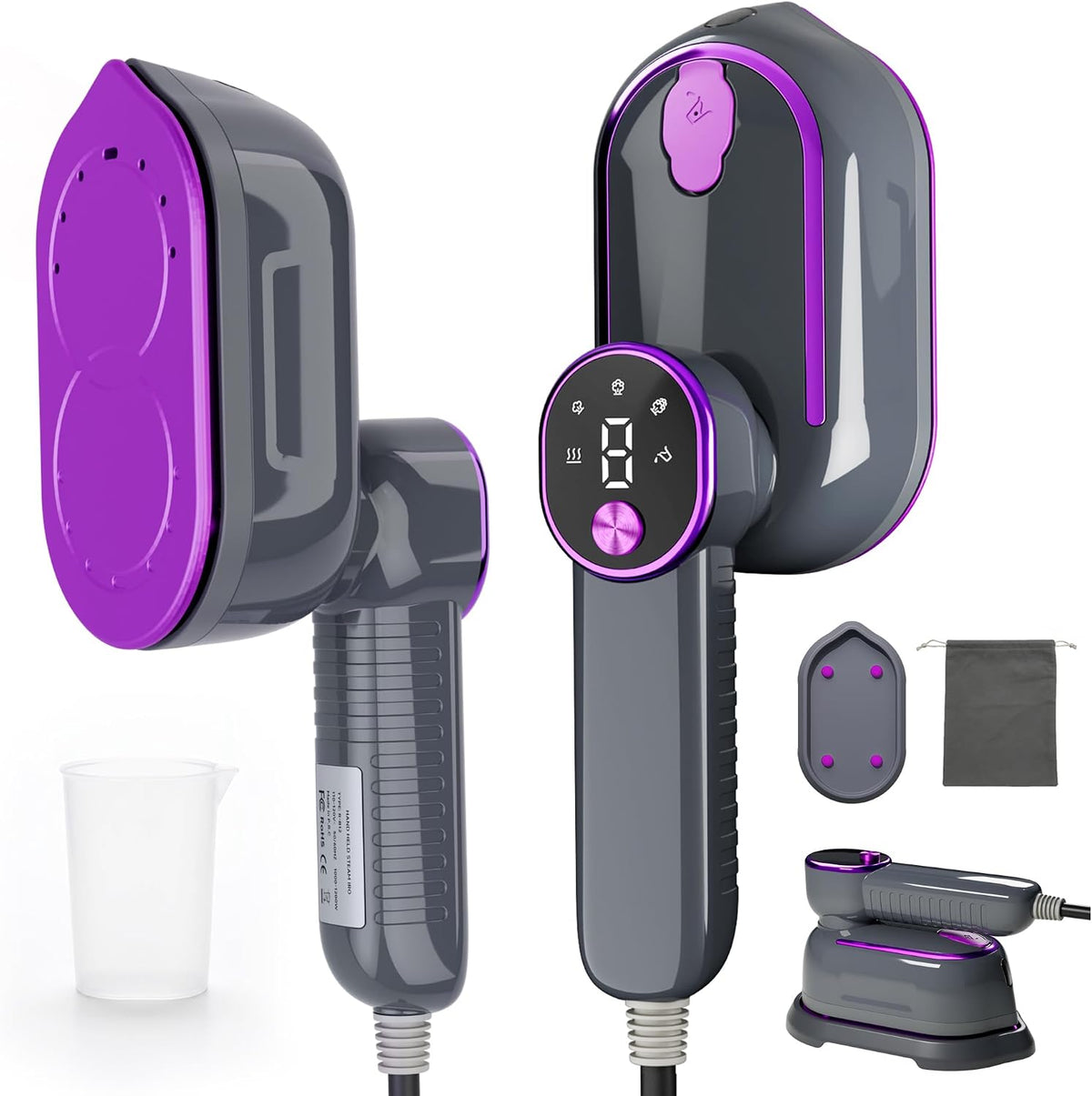 Vaporizador de viaje portátil para ropa 1200W 2 en 1 vapor de ropa...