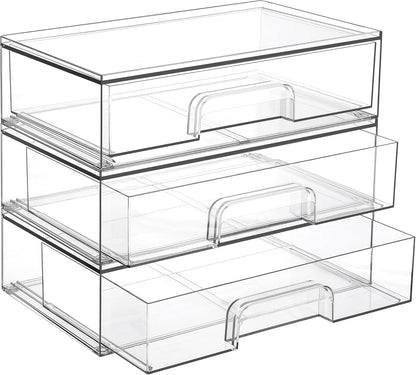 Vtopmart Cajones de almacenamiento apilables transparentes de 12.1...