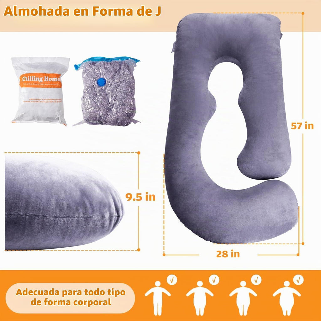 Chilling Home Almohadas de embarazo, almohada de cuerpo completo en...