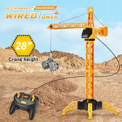 Juguete de grúa torre de construcción RC de 28 pulgadas para niños,...
