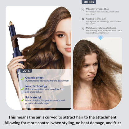 Homdigrk Set de Cepillo Secador de Pelo 6 en 1 y Rizador de Cabello...