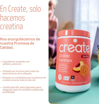 Create Gomitas de Monohidrato de Creatina para Hombres y Mujeres, M...