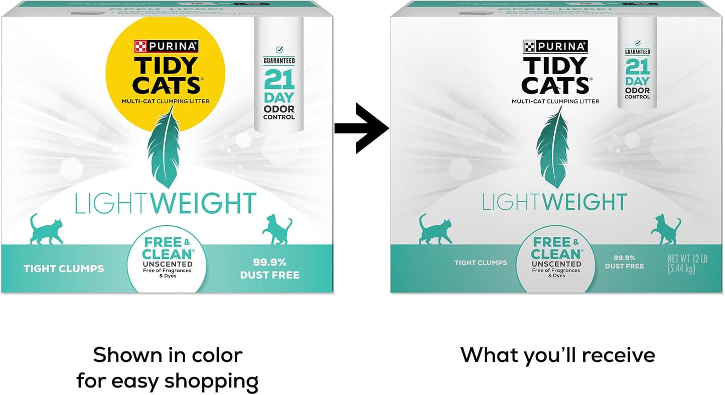 Purina Tidy Cats - Arena para gatos ligera, libre y limpia, sin per...