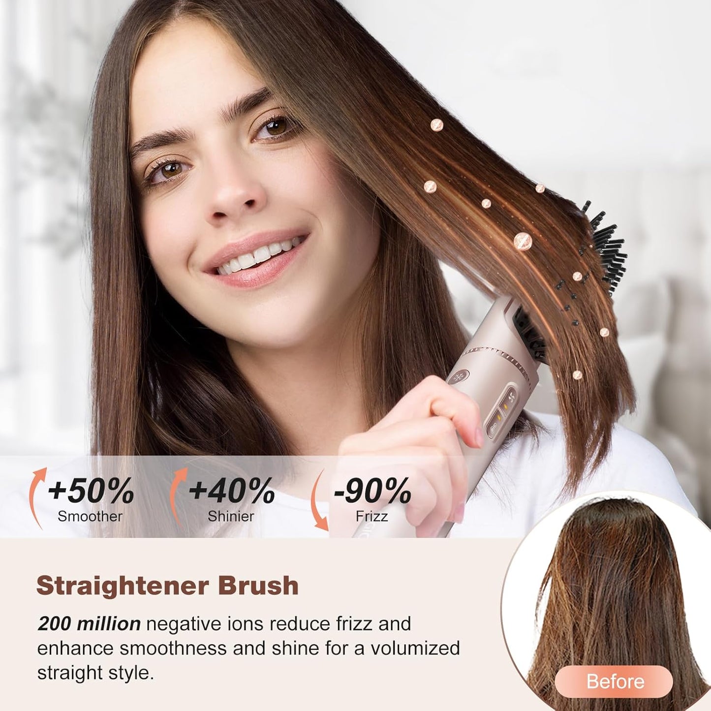 7MAGIC Estilizador de cabello y cepillo secador de cabello 7 en 1, secador de cabello de alta velocidad de 110,000 RPM con iones negativos para peinar sin encrespamiento, secado rápido, rizado