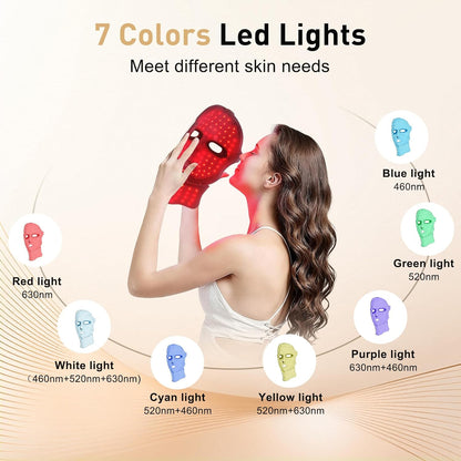 CAMLKE Máscara de terapia de luz roja para cara y cuello, dispositi...