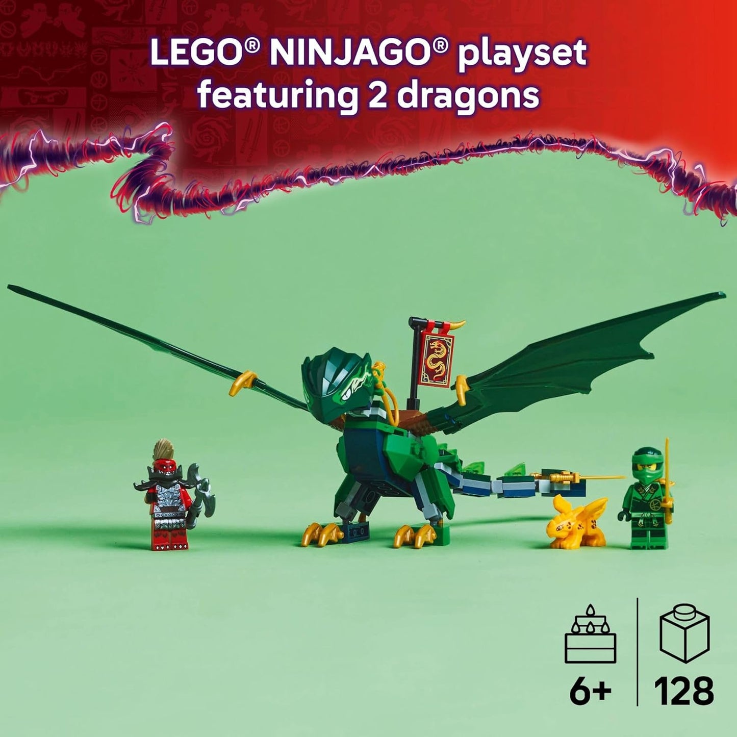 LEGO NINJAGO Juguete de Dragón del Bosque Verde de Lloyd - Juguete de Construcción de Juego Imaginativo para Niños y Niñas, Edades 6+ - Regalo de Cumpleaños para Niños - Figura de Dragón con 2