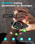 Relojes inteligentes militares para hombres, Smartwatch FitnessTrac...
