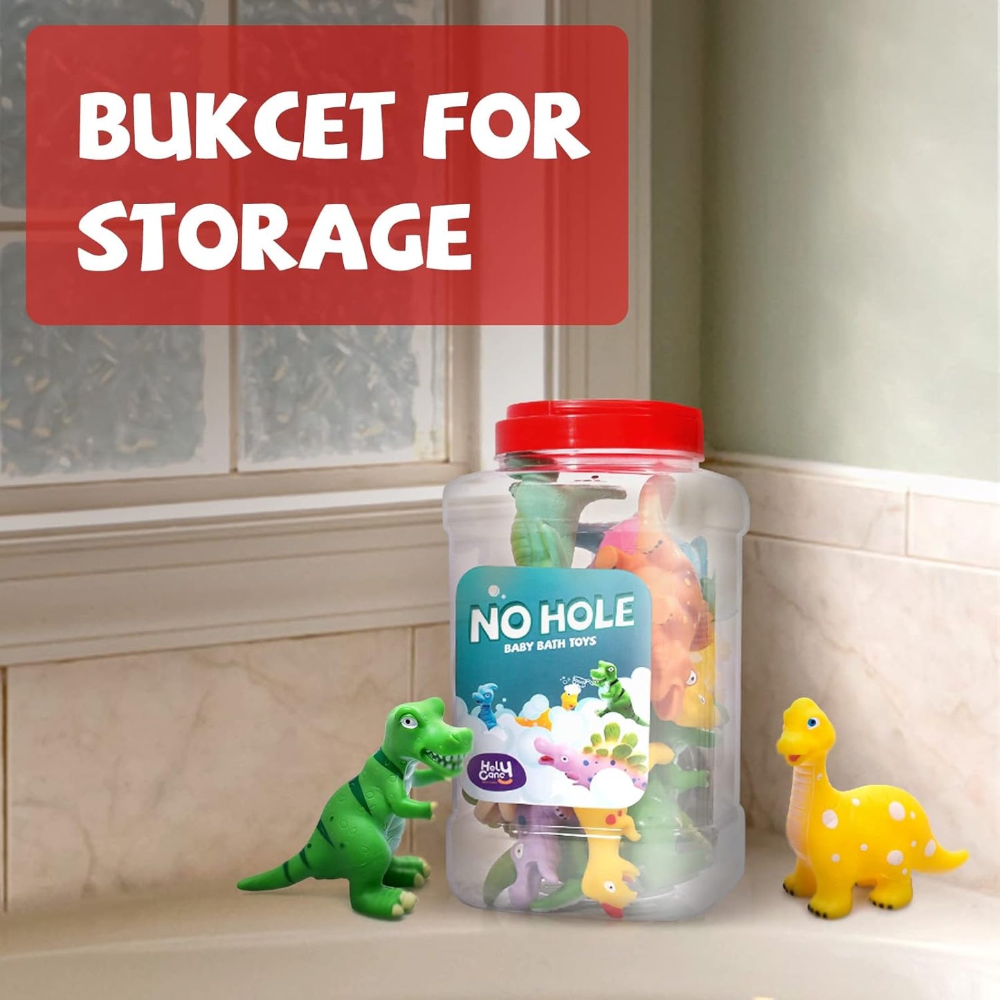 Hely Cancy Juguetes de baño de dinosaurio para niños pequeños, sin...