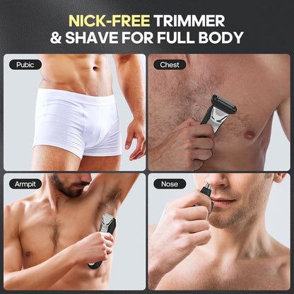 TEENOVA Manscape - Recortadora de vello corporal para hombres, reco...