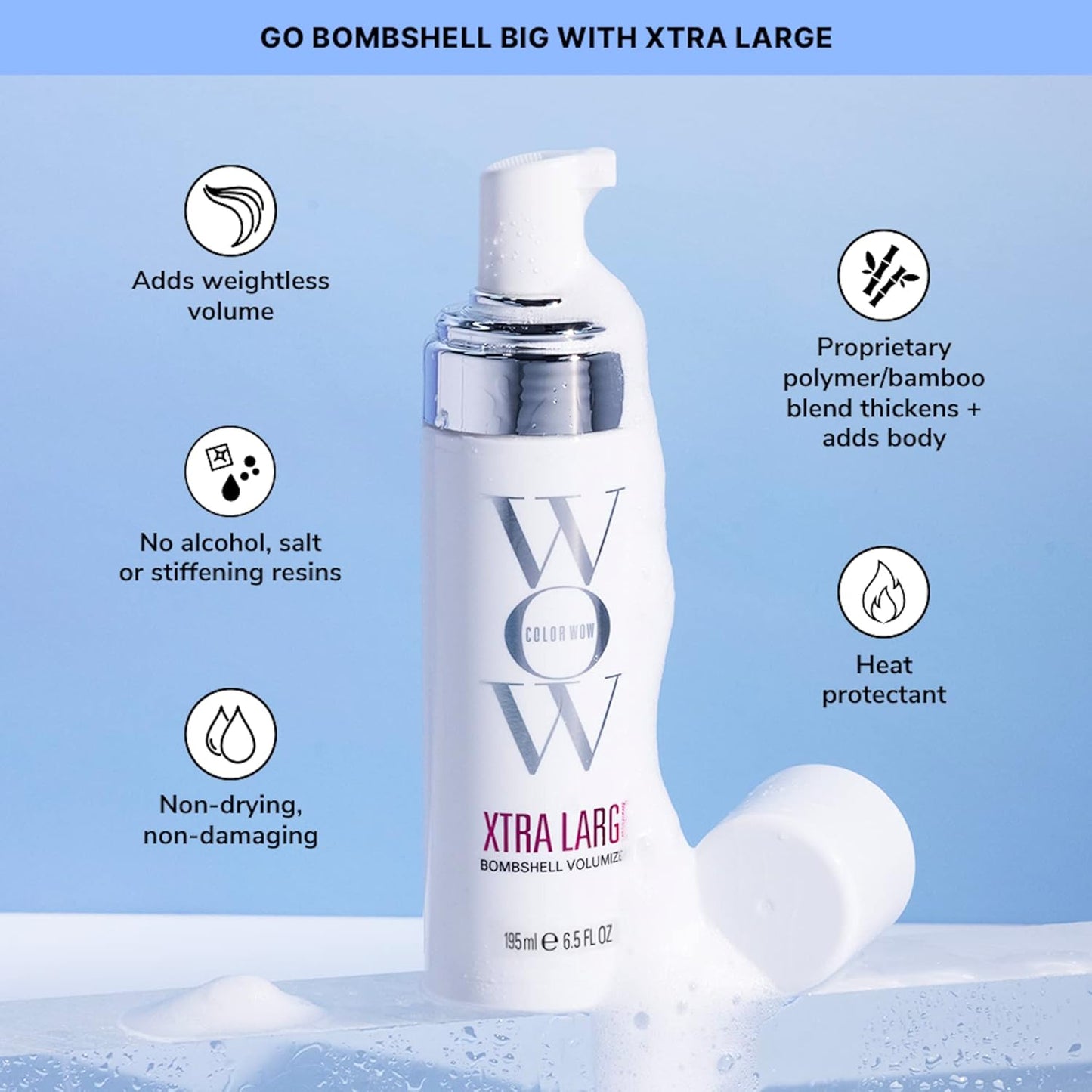 COLOR WOW Xtra Large Bombshell Volumizer - Nueva tecnología sin alc...