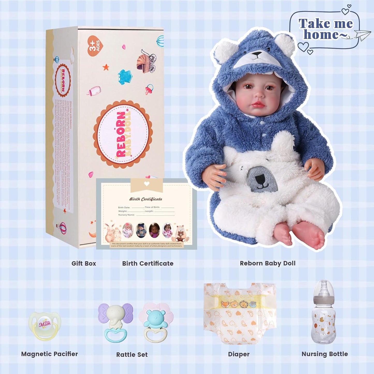 BABESIDE Reborn Baby Doll Boy - Muñeca realista de vinilo suave de...