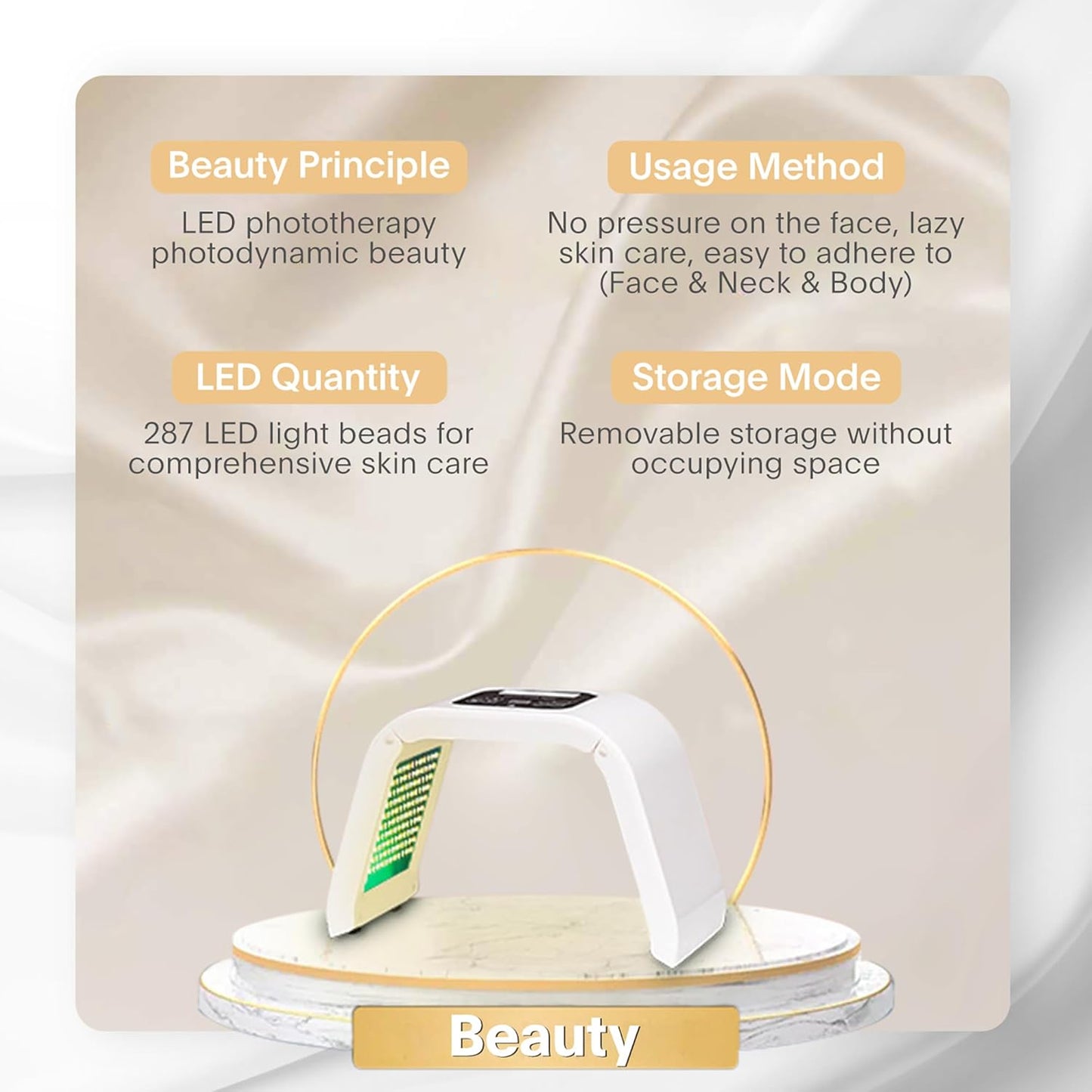 Fxtiaa Máscara Facial LED de Terapia de Luz, 7 en 1, Máscara Facial...