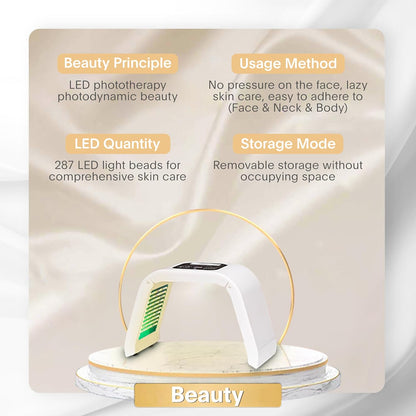 Fxtiaa Máscara Facial LED de Terapia de Luz, 7 en 1, Máscara Facial...