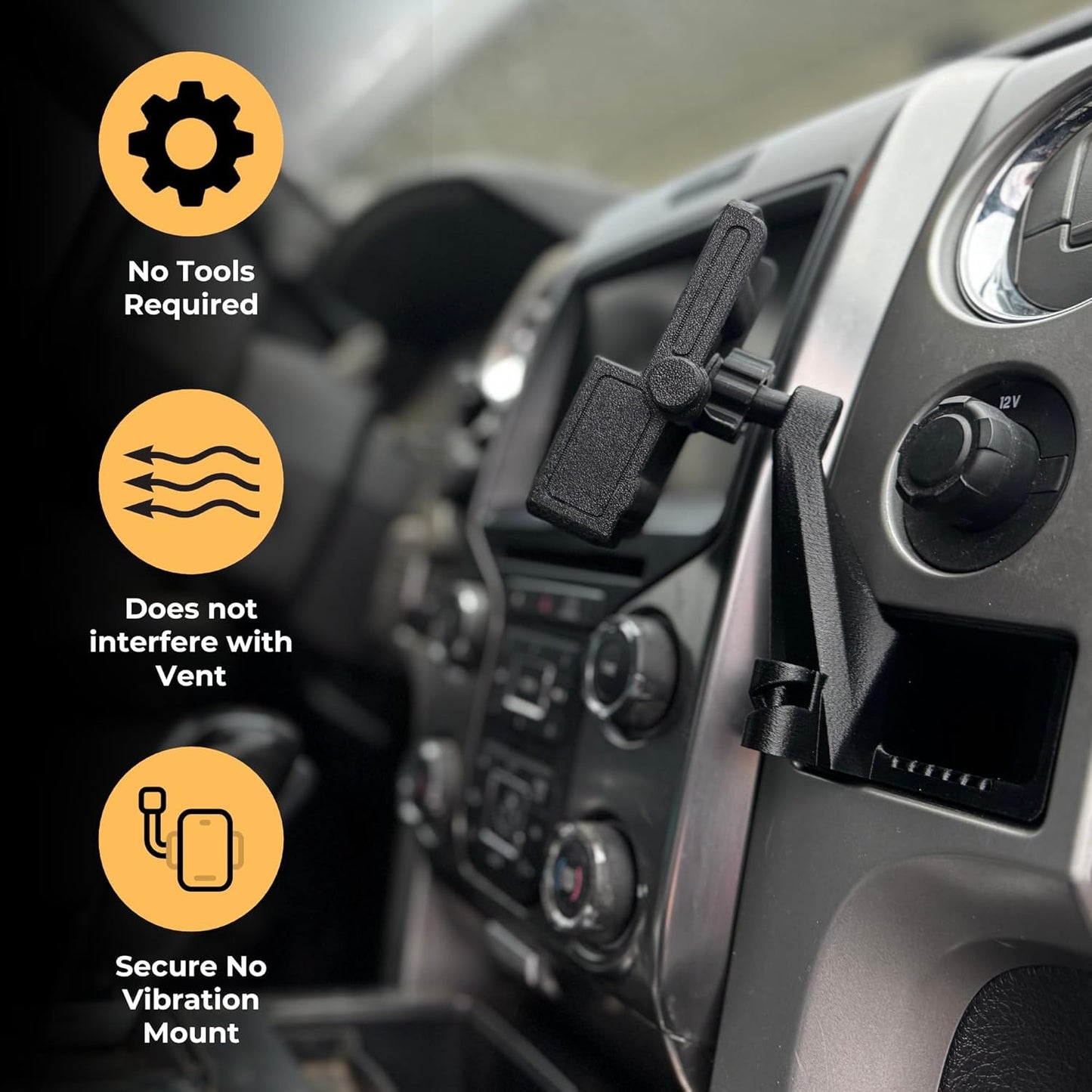 Soporte de teléfono para Ford F-150 2009-2014, Lincoln Mark LT 2010-1014 - Ajuste personalizado en el soporte de teléfono de bolsillo para tablero