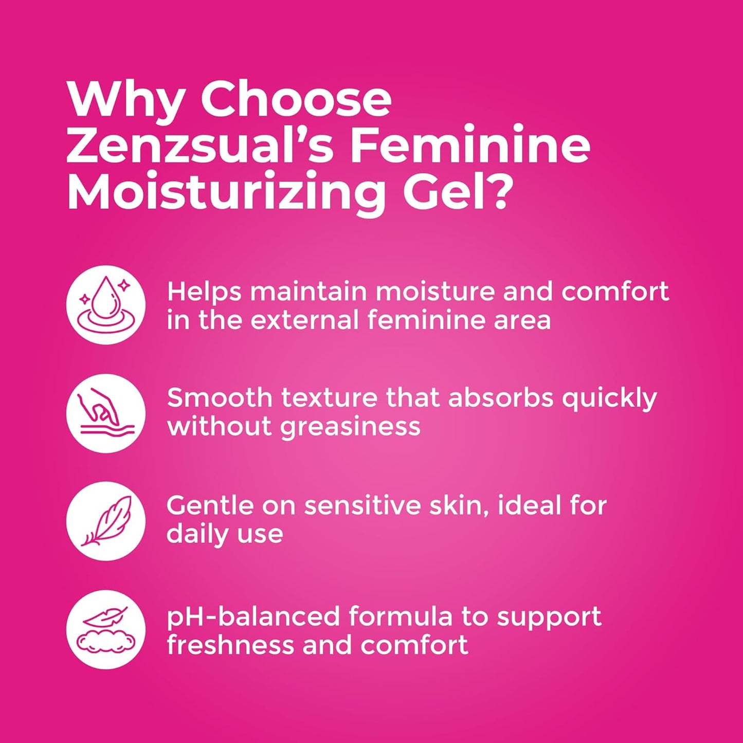 ZENZSUAL Gel hidratante femenino con ácido hialurónico \u2013 Gel a...