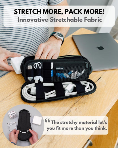 SIDE BY SIDE Electronics Organizer Travel Case for Cables, Charger,...
