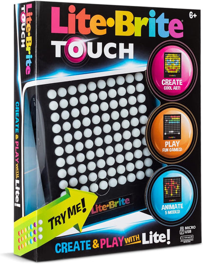 Lite-Brite Touch - Crea, Juega y Anima - Juguete Portátil de Aprend...