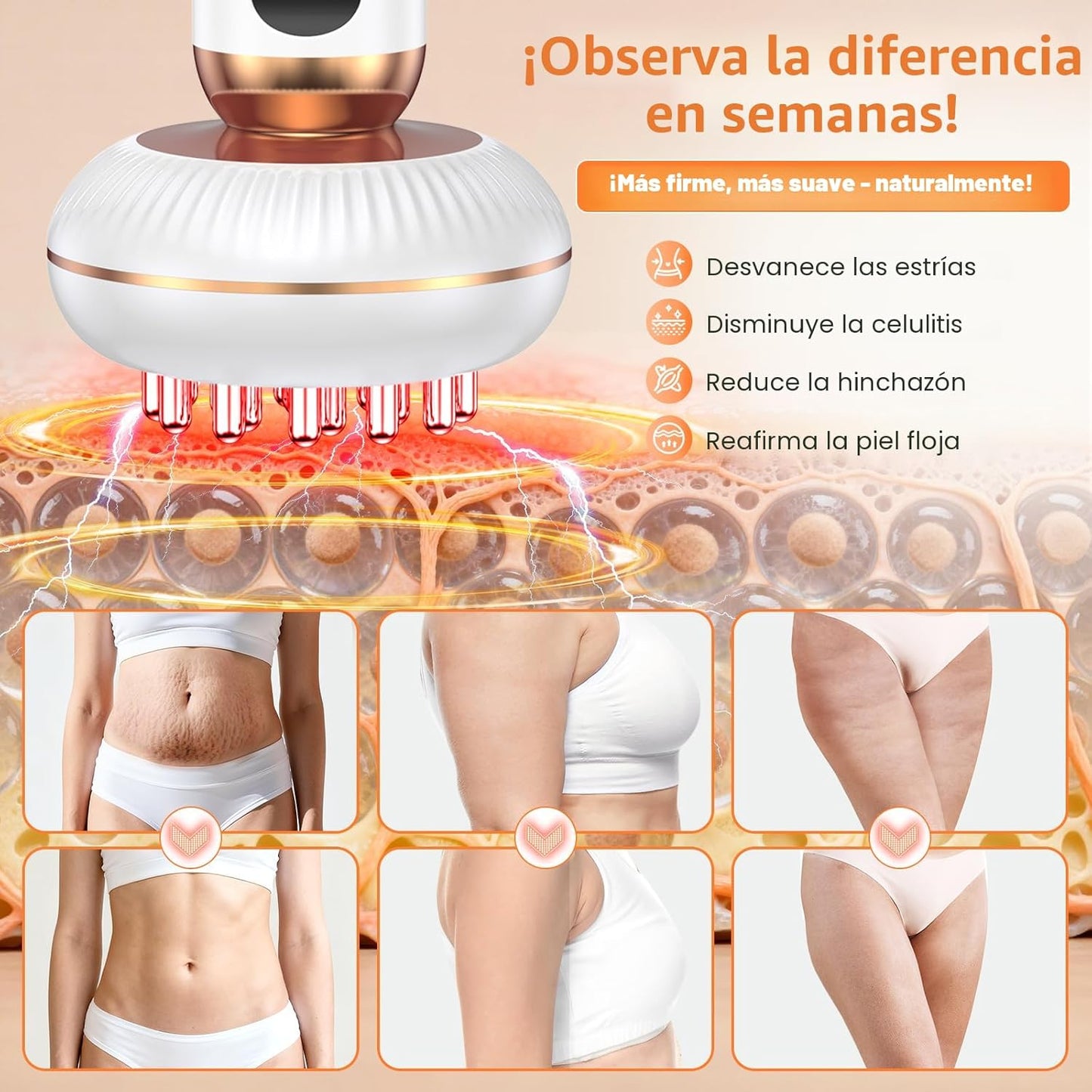 Máquina para esculpir el cuerpo 4 en 1, masajeador de drenaje linfático, herramienta de masaje Anit para celulitis, ayuda a reducir las estrías, la celulitis y la grasa, dispositivos de alivio del